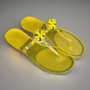 Tory Burch Mini Miller Jelly Flip Flop Thong Sandals Citrus Yellow Women's 7